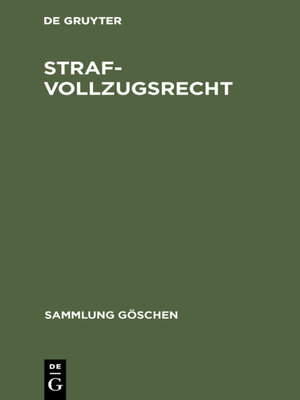 cover image of Strafvollzugsrecht